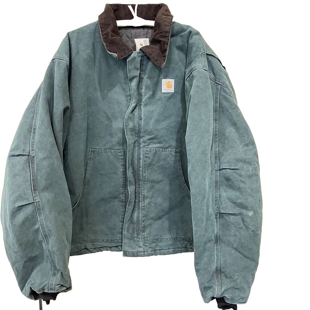Carhartt J22 HTG Arctic Detroit Jacket Mens 4XL Hunter Green USA 90s Vtg Quilted